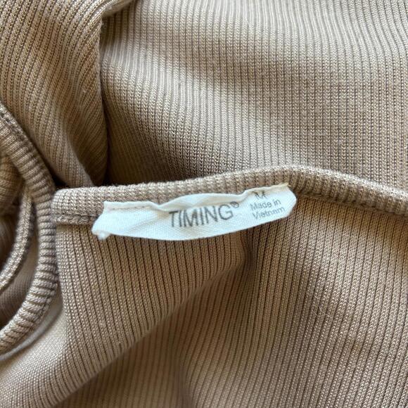 Timing Ribbed Sleeveless Spaghetti Strap Fitted Bodycon Dress Women's Medium - Picture 4 of 5